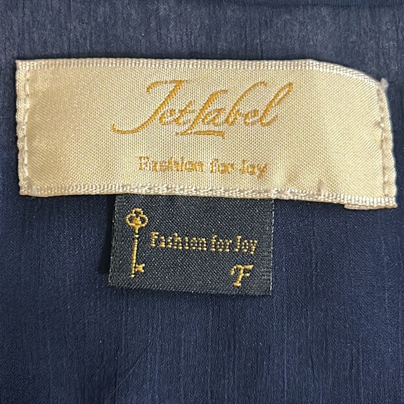 Jet Label, Fashion For Joy, Navy Lace Ruffled Tier Open Front Top, Small. - Picture 5 of 10